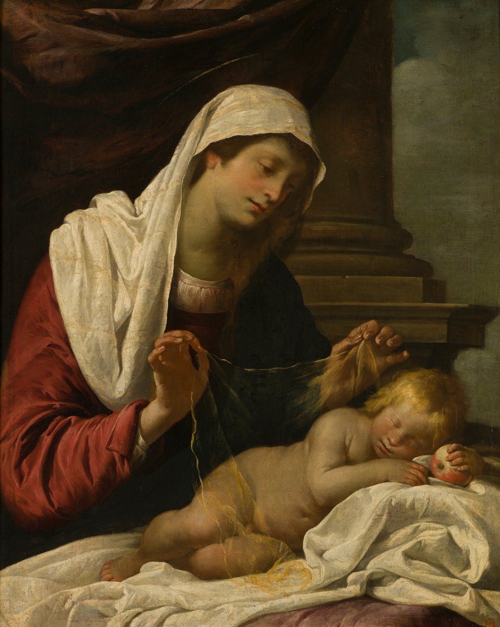 圣母与熟睡的孩子》，约 1618-69 年（布面油画） 作者 Giovanni Andrea di (attr. to) Ferrari