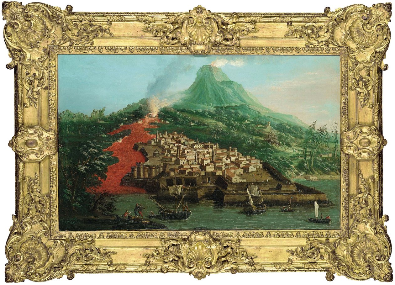 一个带有港口和航运的火山岛 作者 乔瓦尼·安东尼奥运河（Canaletto）