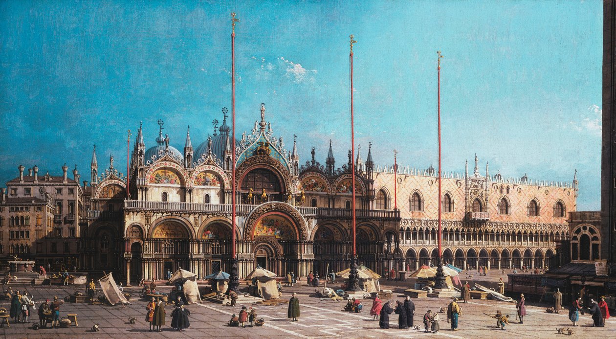 圣马可和总督府，威尼斯， 作者 乔瓦尼·安东尼奥运河（Canaletto）