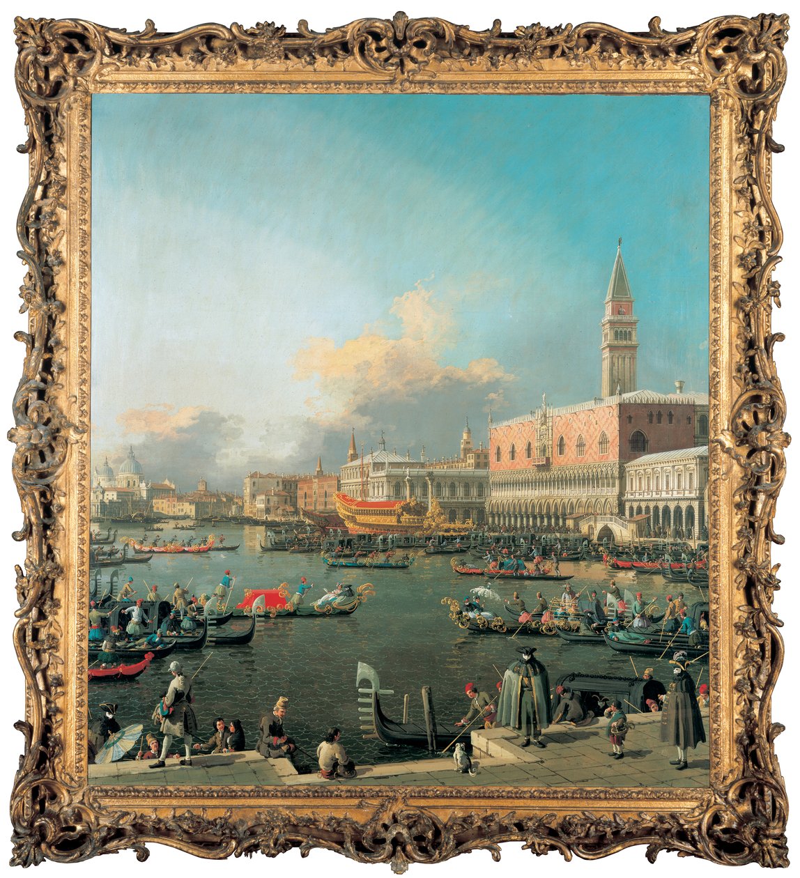 耶稣升天节在威尼斯莫洛的Bucintoro 作者 乔瓦尼·安东尼奥运河（Canaletto）