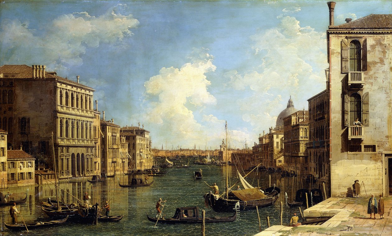 威尼斯大运河，从Campo di San Vio向东望去， 作者 乔瓦尼·安东尼奥运河（Canaletto）