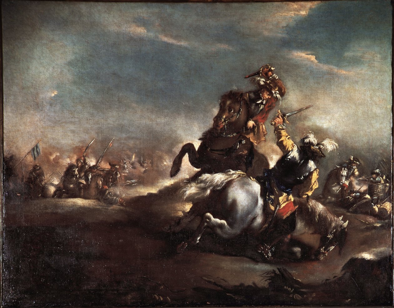 Duel of Knights (Knights fighting) Painting by Giovanni Antonio Guardi (1699-1760) Venice Museo Correr 作者 乔凡尼·安东尼奥·瓜迪