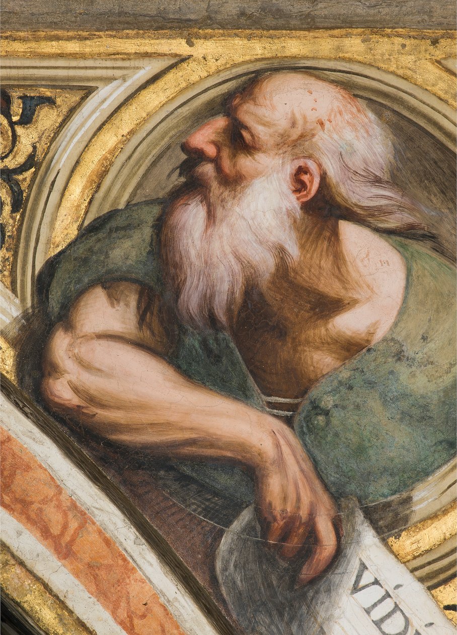 中央教堂中殿，羽第三跨南，IL Pordenone 1520，先知半身像，细节 作者 乔凡尼·安东尼奥·波代诺内