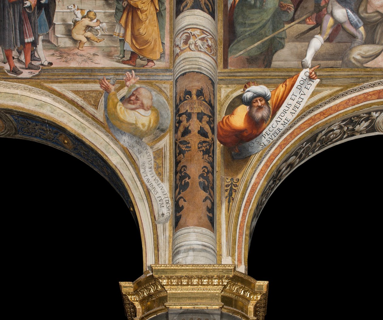 中央中殿，第三和第四南跨羽，IL Pordenone 1520，与先知的半身像 作者 乔凡尼·安东尼奥·波代诺内