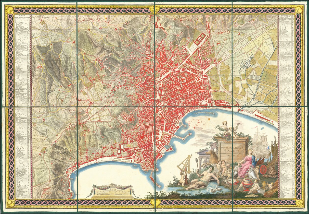 1790 年那不勒斯地图 作者 乔凡尼·安东尼奥·里兹·赞尼