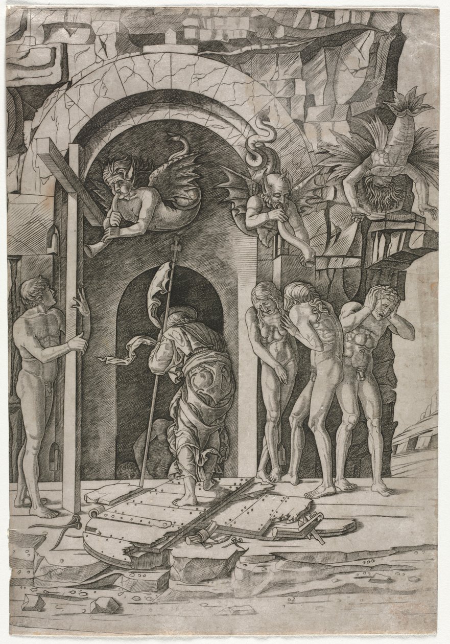 降落到Limbo，c。 1490-1500。 作者 乔瓦尼·安东尼奥·达布雷西亚