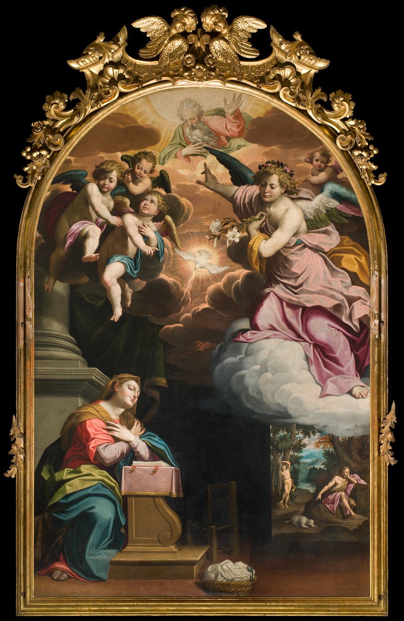 South Transept，报喜祭坛，乔瓦尼·巴蒂斯塔·特洛蒂 (Giovanni Battista Trotti) 的祭坛画，被称为 Il Malosso 1594 作者 乔凡尼·巴蒂斯塔·特罗蒂
