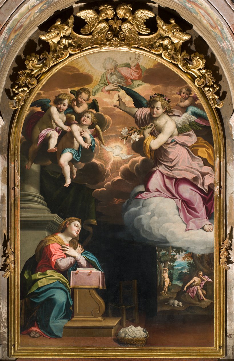 South Transept，报喜祭坛，乔瓦尼·巴蒂斯塔·特洛蒂 (Giovanni Battista Trotti) 的祭坛画，被称为 Il Malosso 1594 作者 乔凡尼·巴蒂斯塔·特罗蒂