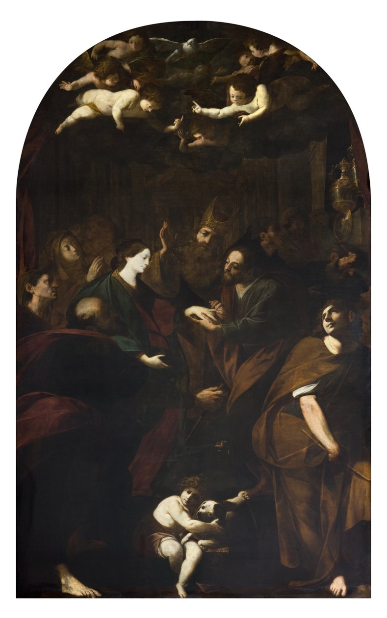 圣母玛利亚的婚姻 作者 Giovanni Battista 和 Gherardini Melchiorre Crespi