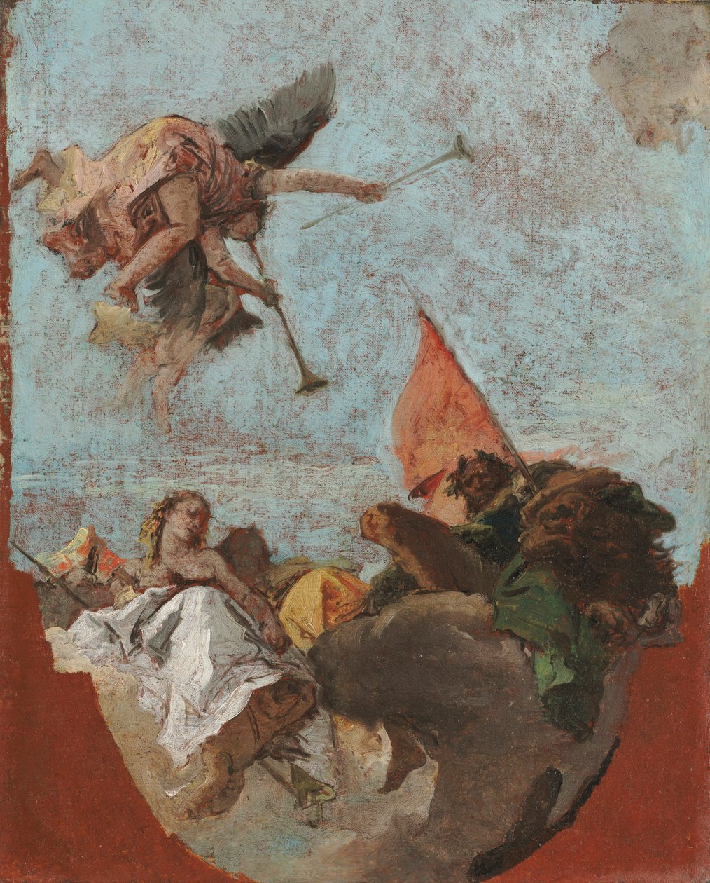 天花板草图，约 1750 年（布面油画） 作者 乔瓦尼·巴蒂斯塔 (1696 1770) 提埃坡罗