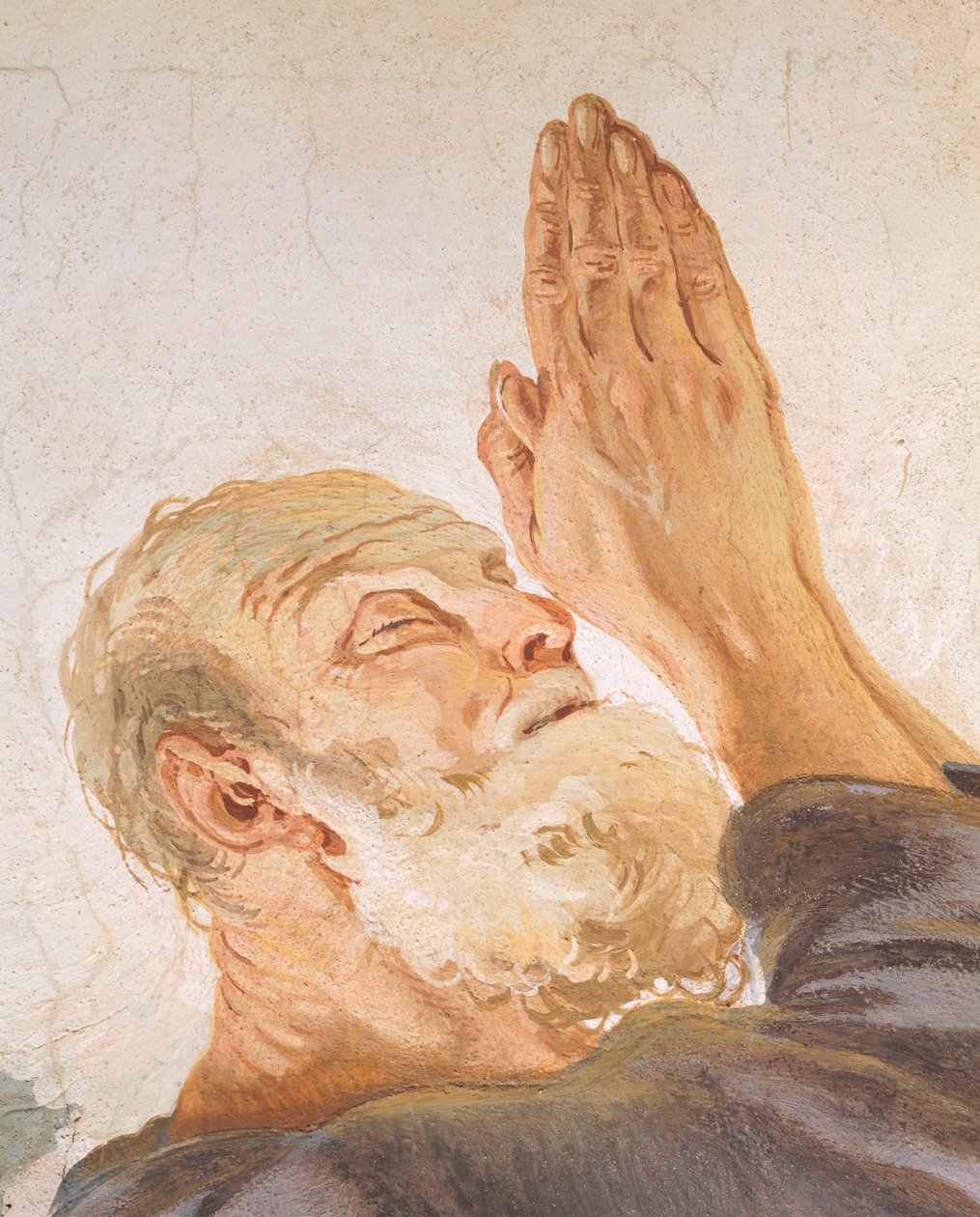 亚伯拉罕和天使，Giambattista Tiepolo (1696-1770)，壁画，细节，大主教宫，乌迪内 作者 乔凡尼·巴蒂斯塔·提埃波罗