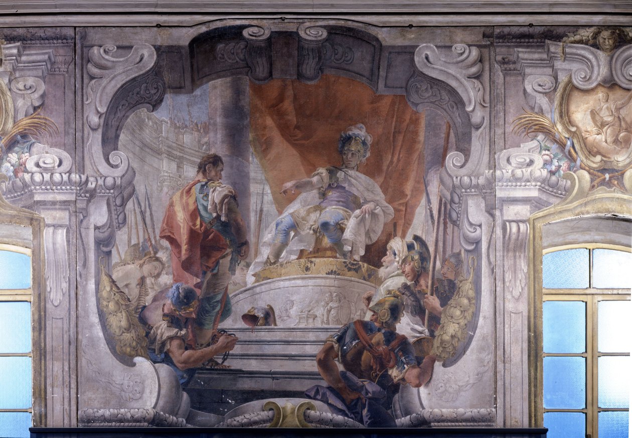 汉尼拔（公元前 247 年至公元前 183 年）下令释放一名囚犯。 Giambattista Tiepolo 的壁画（1696 - 1770）。 米兰杜格纳尼宫。 作者 乔凡尼·巴蒂斯塔·提埃波罗