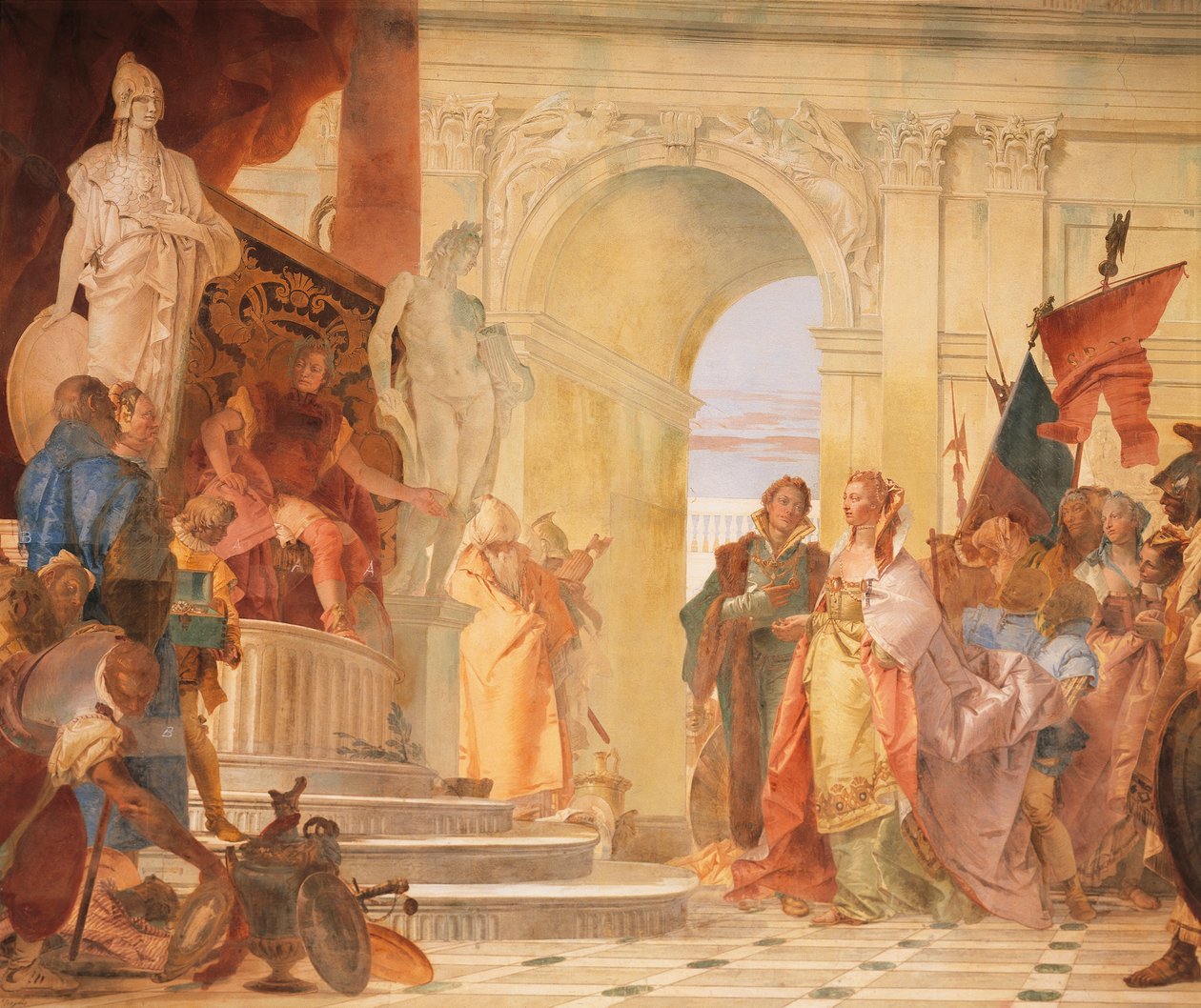 Scipio 的宽宏大量，细节来自 Scipio Africanus 和亚历山大大帝的荣耀 作者 乔凡尼·巴蒂斯塔·提埃波罗