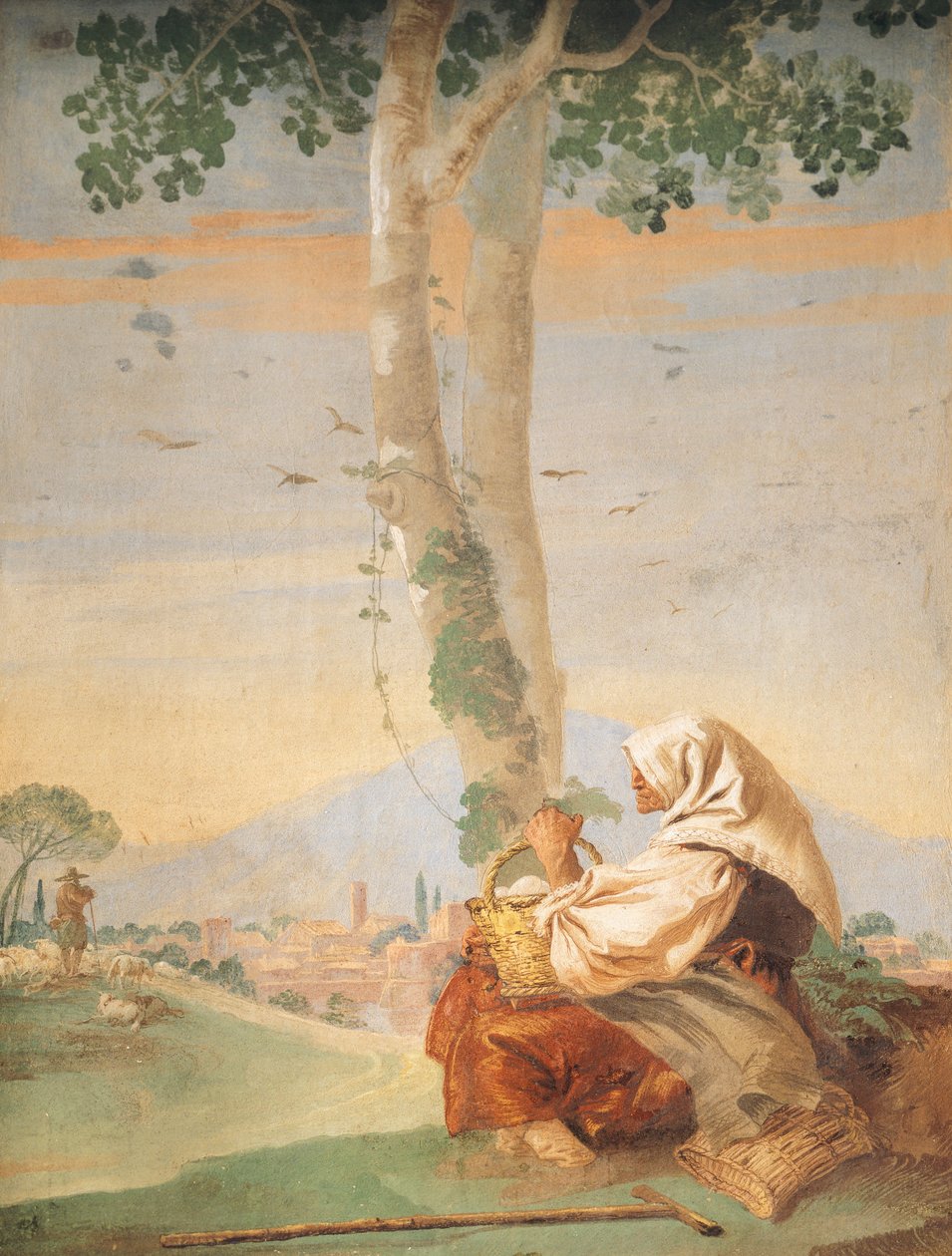 Old Peasant Woman with a Basket of Eggs, from the 