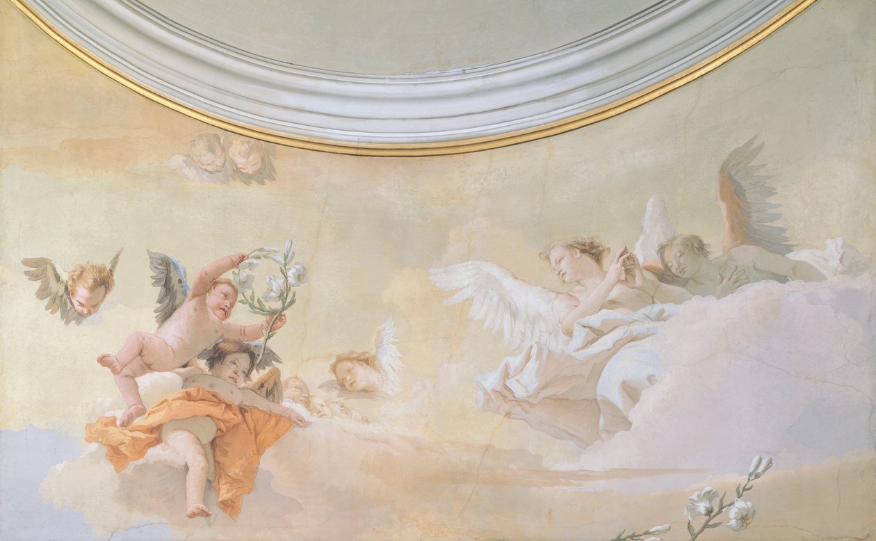 假设，Giambattista Tiepolo (1696-1770)，壁画，细节，纯洁的演讲，乌迪内 作者 乔凡尼·巴蒂斯塔·提埃波罗