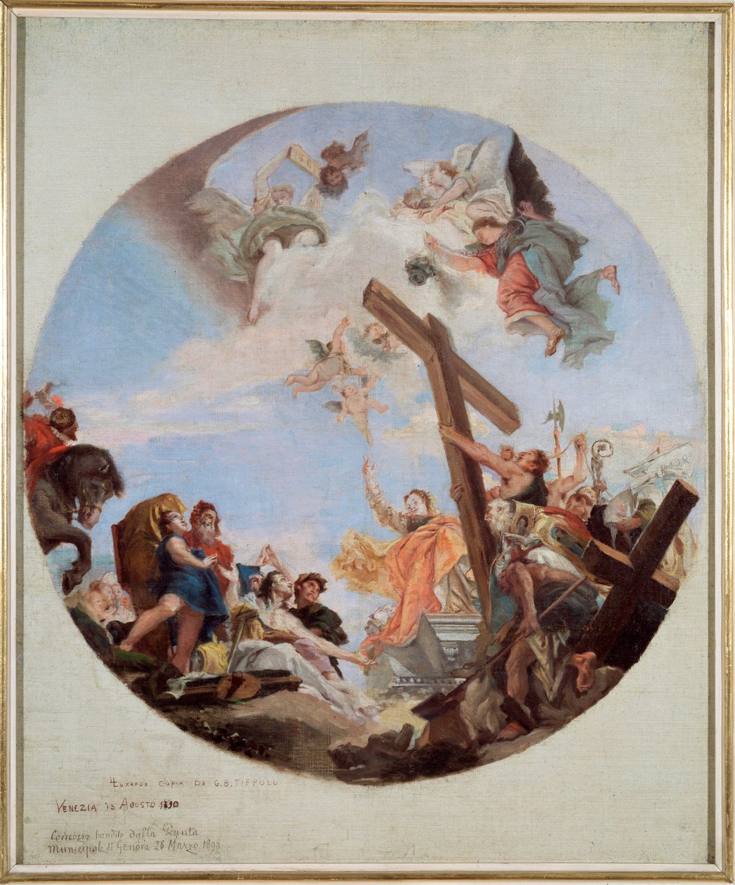发现真正的十字架（布面油画，约 1743 年） 作者 乔凡尼·巴蒂斯塔·提埃波罗