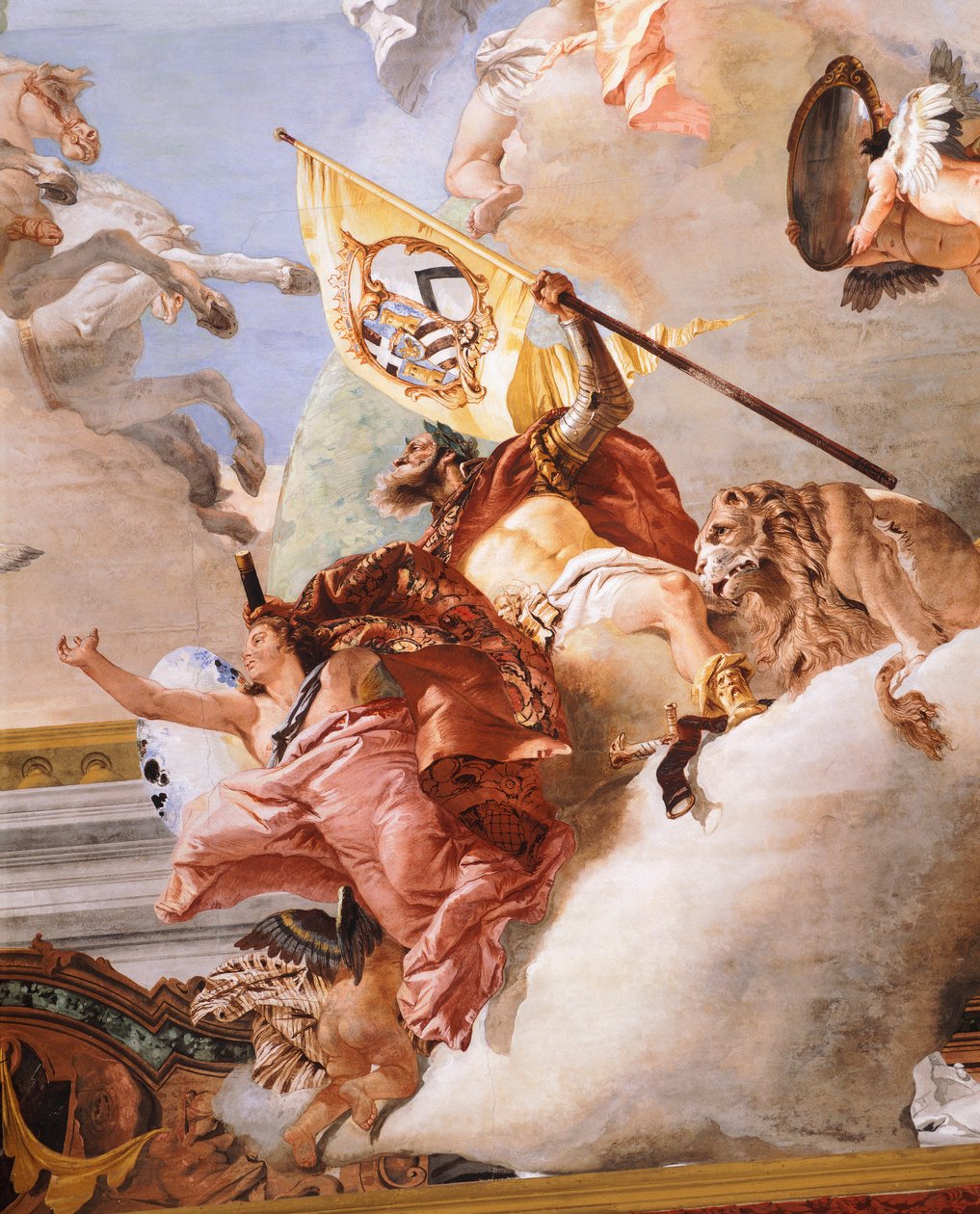 婚礼寓言，Giambattista Tiepolo（1696-1770），壁画，细节，婚礼寓言室的天花板，Ca