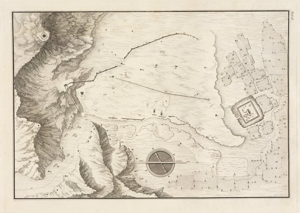 巴尔米拉废墟城市的几何计划，1753年 作者 乔拉尼·巴蒂斯塔（Giovanni Battista）1712 86