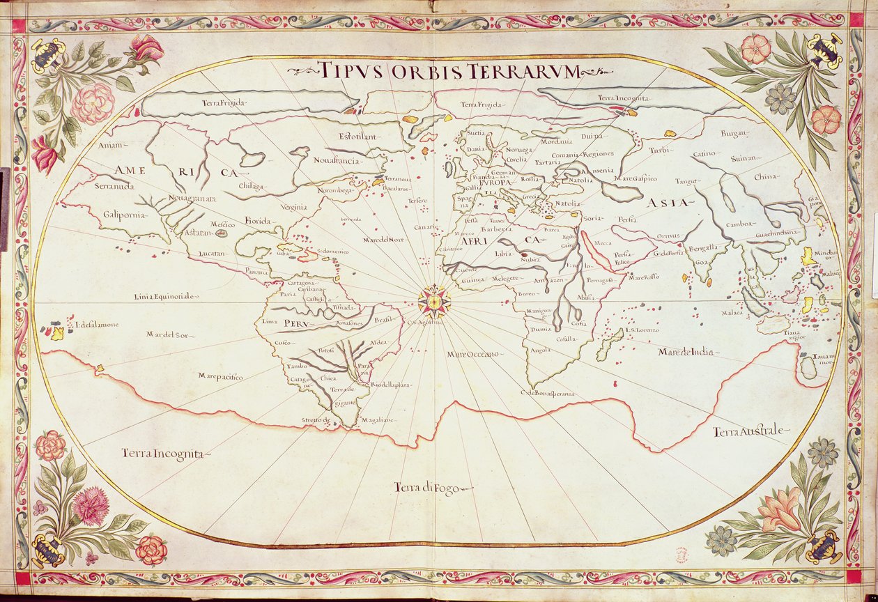 附加说明 11765：世界地图 作者 乔瓦尼·巴蒂斯塔·卡瓦里尼