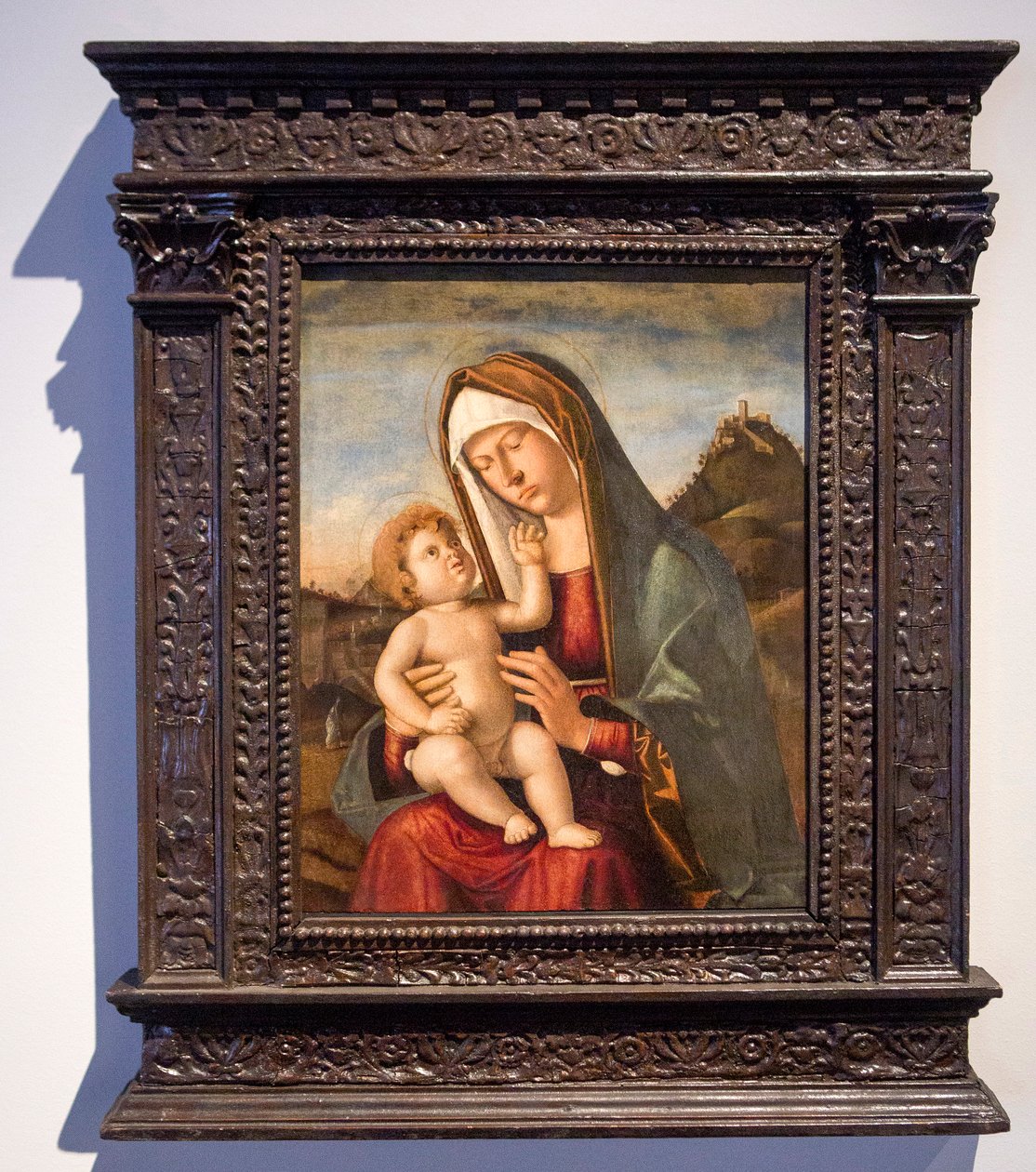 Madonna with Child (oil on canvas) 作者 乔瓦尼·巴蒂斯塔·西玛·达·科内利亚诺