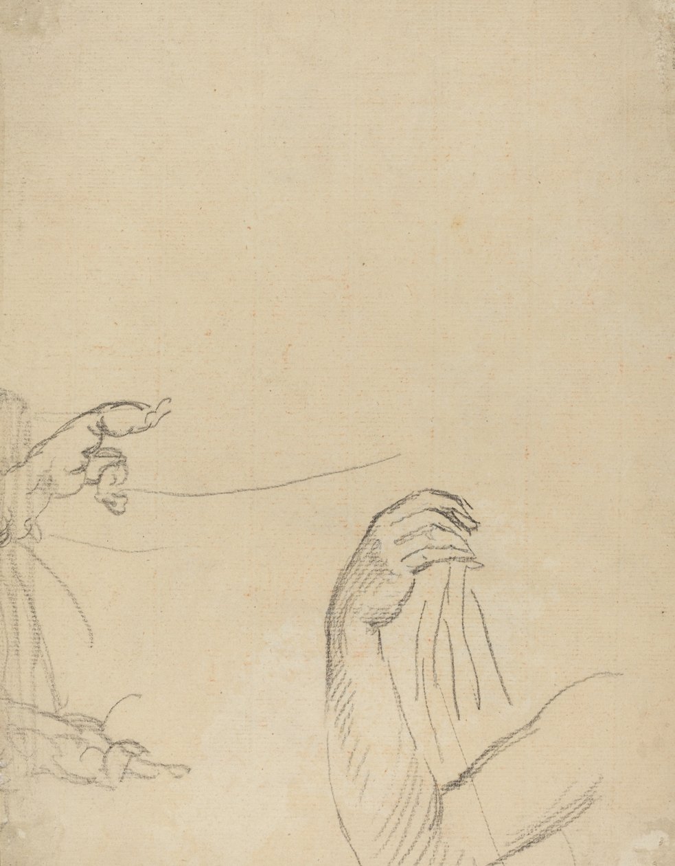 两只普提和一只垂下的手臂的研究 [背面] 作者 乔凡尼·巴蒂斯塔·西普里亚尼