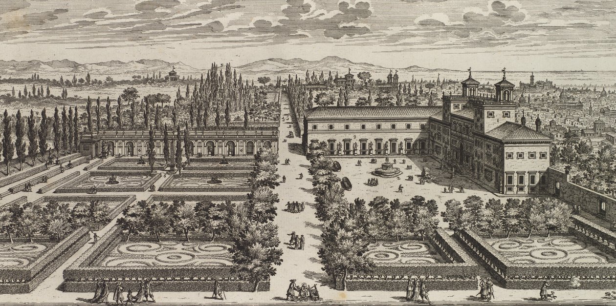 美第奇别墅的景色，1677年后。 作者 乔瓦尼·巴蒂斯塔·法尔达