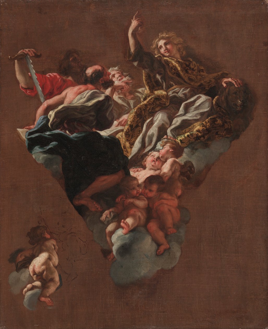 以色列《四大先知》素描，IlGesù，罗马，c。 1675-1677。 作者 乔瓦尼·巴蒂斯塔·高利