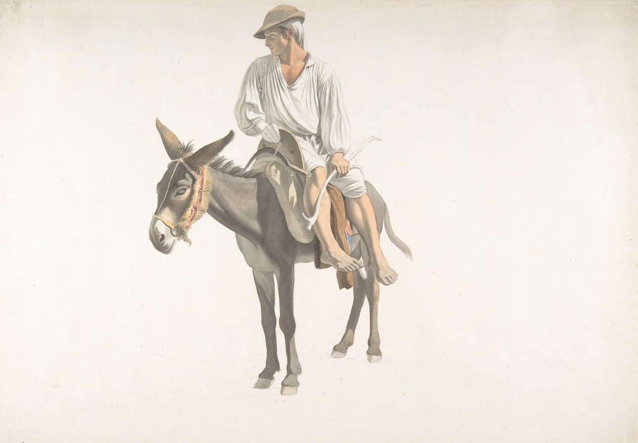 骑驴的农民，约1783-87年。 作者 乔凡尼·巴蒂斯塔·卢西耶里