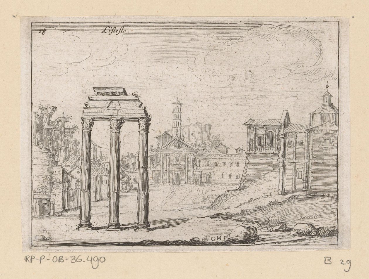罗马罗马广场上的照片
Listesso（物品标题）
Gezichten op Rome（系列标题）
Alcune vedute et prospettive di luoghi dishabitati di Roma（系列标题） 作者 乔瓦尼·巴蒂斯塔（Giovanni Battista Mercati）
