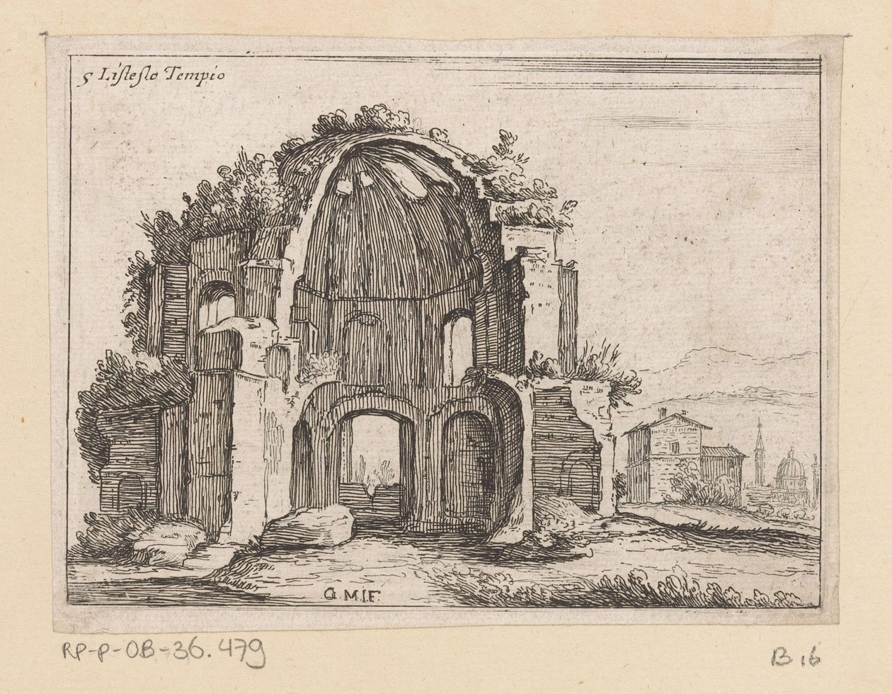 米涅瓦医学圣殿在另一片土地上的遗迹
Listesso Tempio（物品标题）
Gezichten op Rome（系列标题）
Alcune vedute et prospettive di luoghi dishabitati di Roma（系列标题） 作者 乔瓦尼·巴蒂斯塔（Giovanni Battista Mercati）