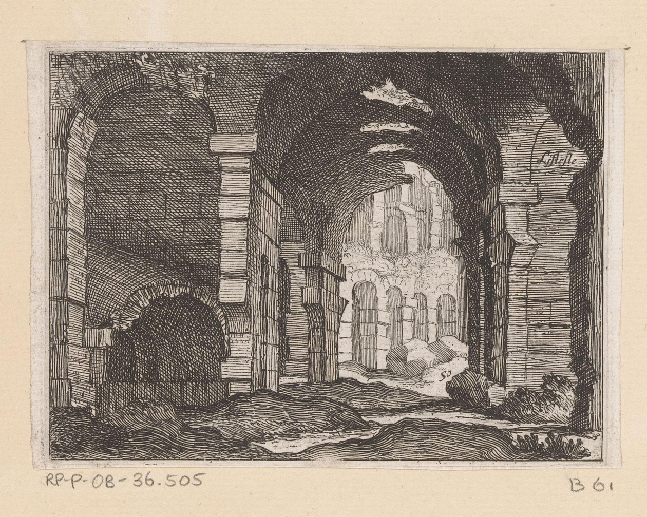 罗马斗兽场遗址
Listesso（物品标题）
Gezichten op Rome（系列标题）
Alcune vedute et prospettive di luoghi dishabitati di Roma（系列标题） 作者 乔瓦尼·巴蒂斯塔（Giovanni Battista Mercati）