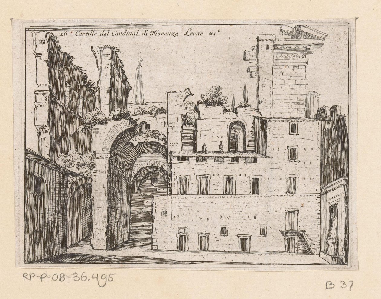 罗马 Serapeum 遗址
Cardille del Cardinal di Fiorenza Leone XI（物品上的标题）
Gezichten op Rome（系列标题）
Alcune vedute et prospettive di luoghi dishabitati di Roma（系列标题） 作者 乔瓦尼·巴蒂斯塔（Giovanni Battista Mercati）