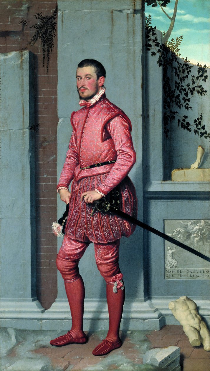 Gian Gerolamo Grumelli par Moroni, Giovan Battista (1520 / 25-1578)。 布面油画，尺寸：216x123，c。 1560, Palazzo Moroni, 贝加莫 作者 乔瓦尼·巴蒂斯塔·莫罗尼