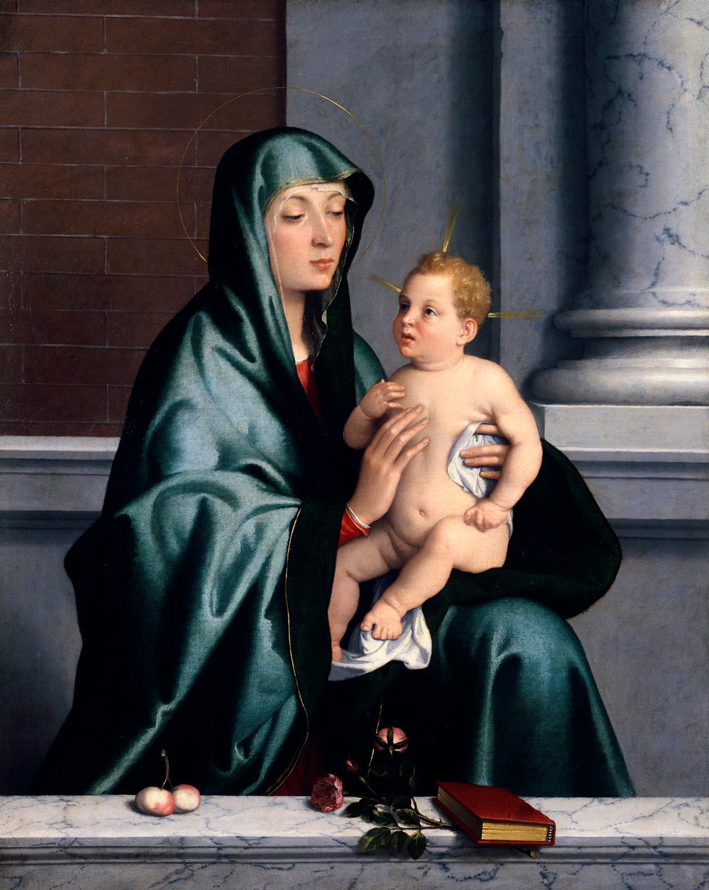 乔瓦尼·巴蒂斯塔·莫罗尼（Giovanni Battista Moroni，约 1525-1578 年）创作的《麦当娜与圣子》 作者 乔瓦尼·巴蒂斯塔·莫罗尼