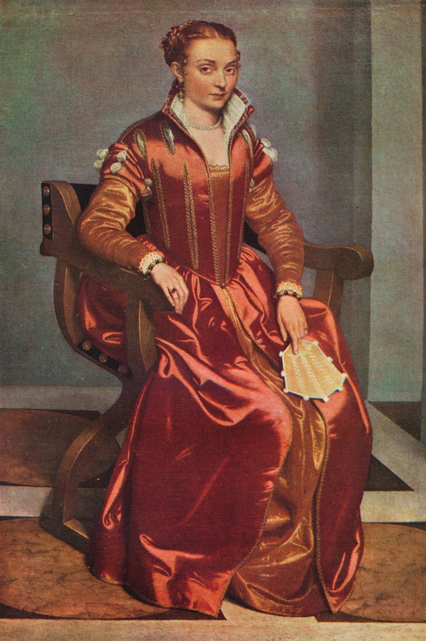 红色的拉达玛夫人的画像，c1556-60 作者 乔瓦尼·巴蒂斯塔·莫罗尼