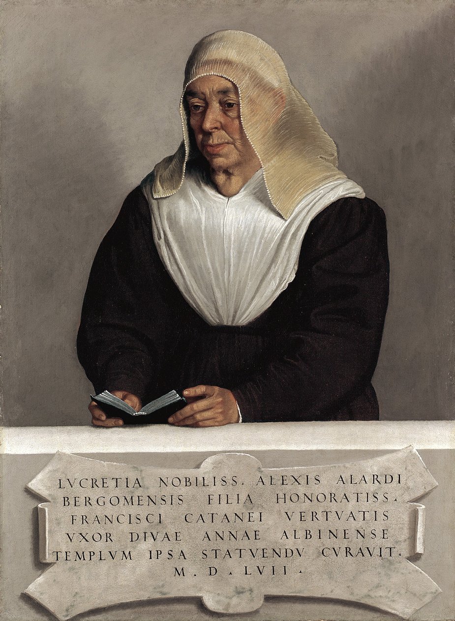 修道院女神卢克雷西亚·韦尔托娃·阿利亚尔迪（c.1557）（布面油画） 作者 乔瓦尼·巴蒂斯塔·莫罗尼