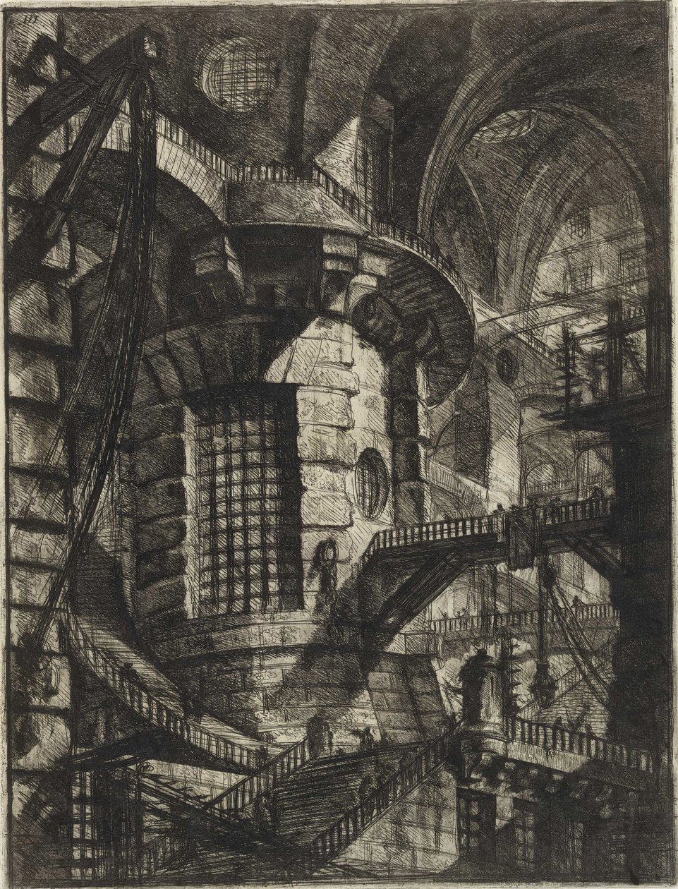 来自 Piranesi, Giovanni Battista (1720-1778) 的系列 The Imaginary Prisons（发明的监狱）。 铜版画，约 1761 年，私人收藏 作者 乔凡尼·巴蒂斯塔·皮拉涅西