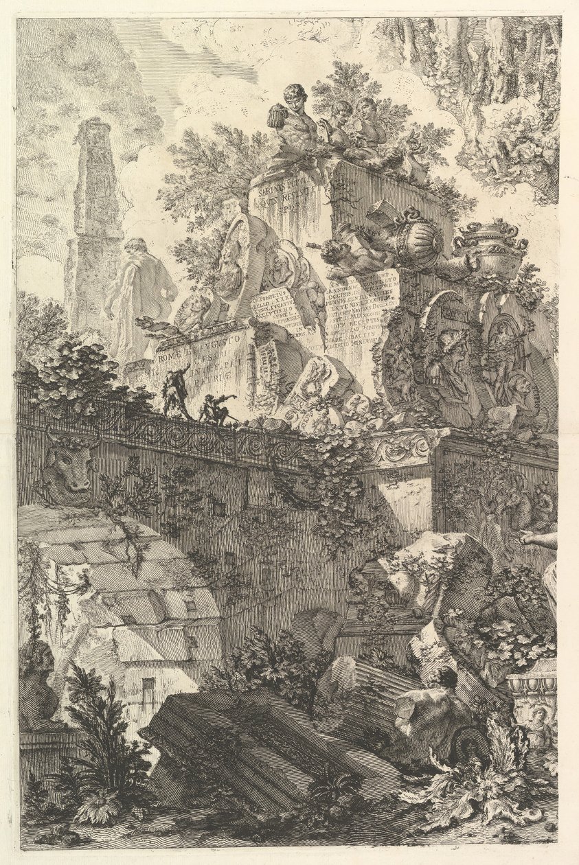 正面，与密涅瓦雕像，ca。 1748年。 作者 乔凡尼·巴蒂斯塔·皮拉涅西