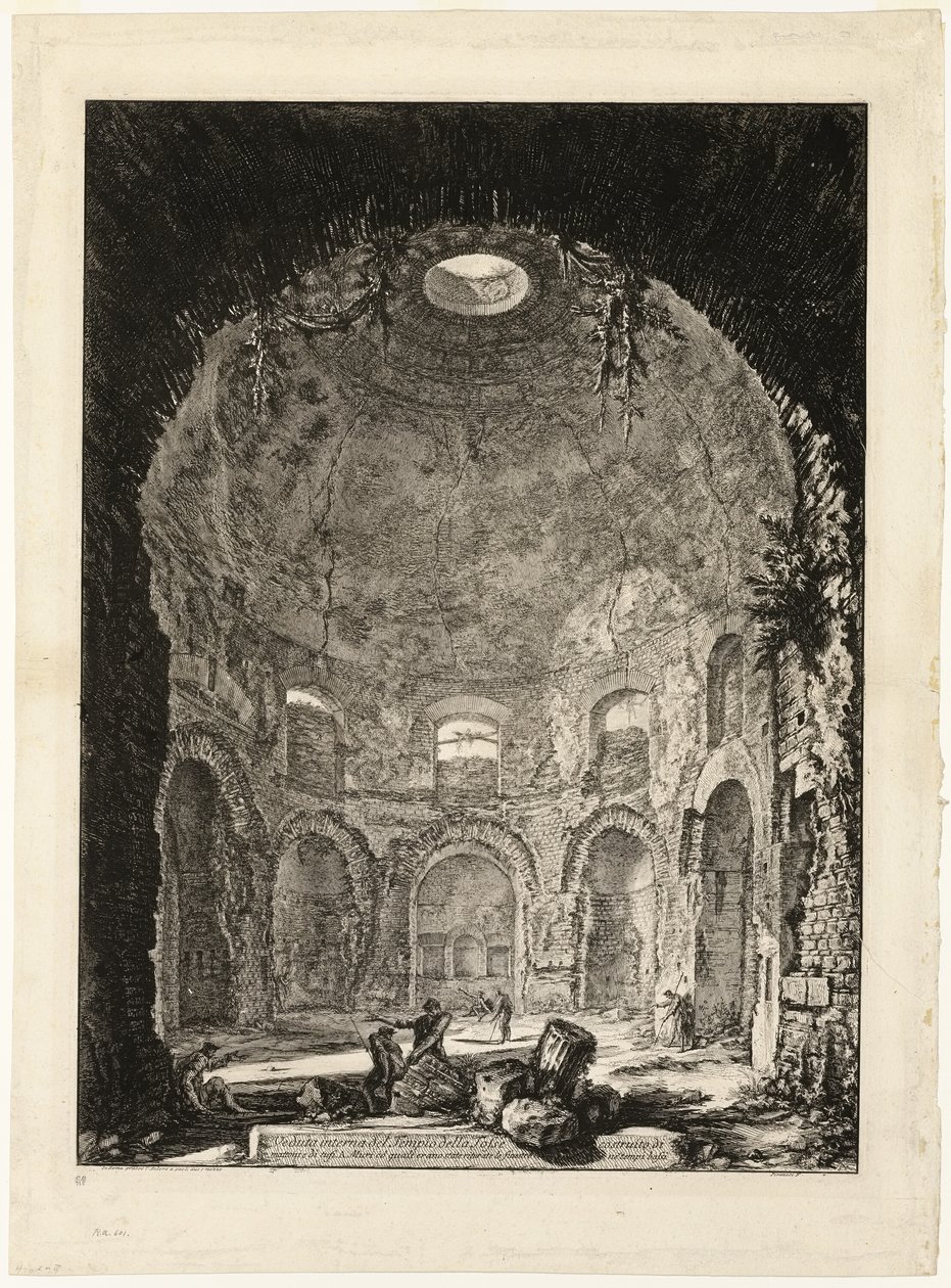 所谓的 Tempio della Tosse（咳嗽神庙）内景，选自《罗马景观》。 作者 乔凡尼·巴蒂斯塔·皮拉涅西