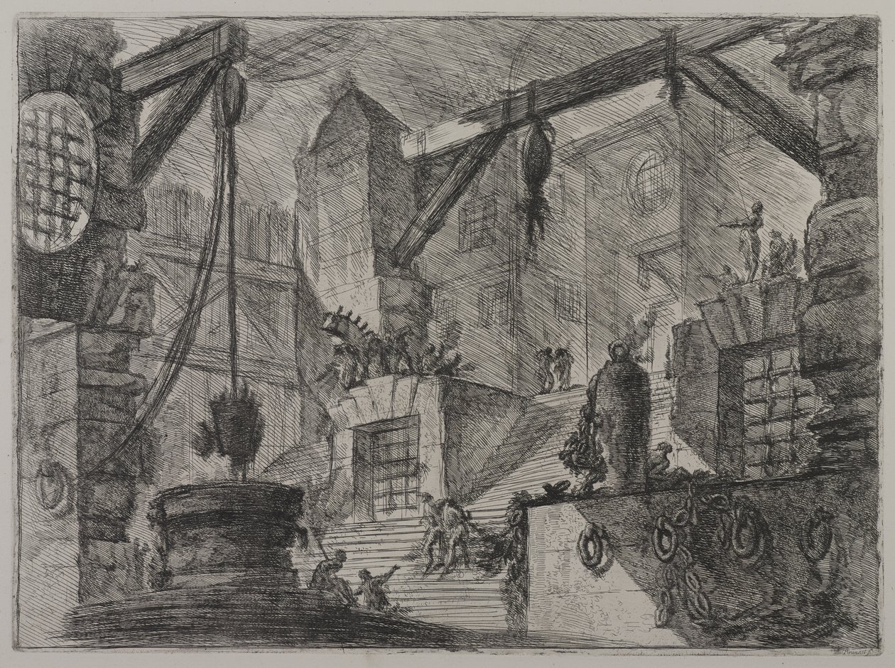 Invenzioni Capric di Carceri; Hind 13，First State of Three，c.1749（蚀刻在纸上） 作者 乔凡尼·巴蒂斯塔·皮拉涅西