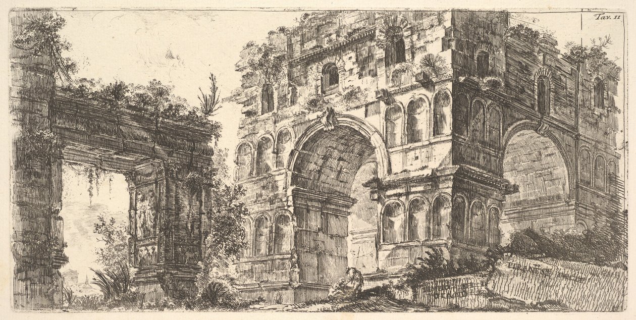 图11：《罗马上古》系列中的Janus Tempio di Giano寺。 1748。 作者 乔凡尼·巴蒂斯塔·皮拉涅西