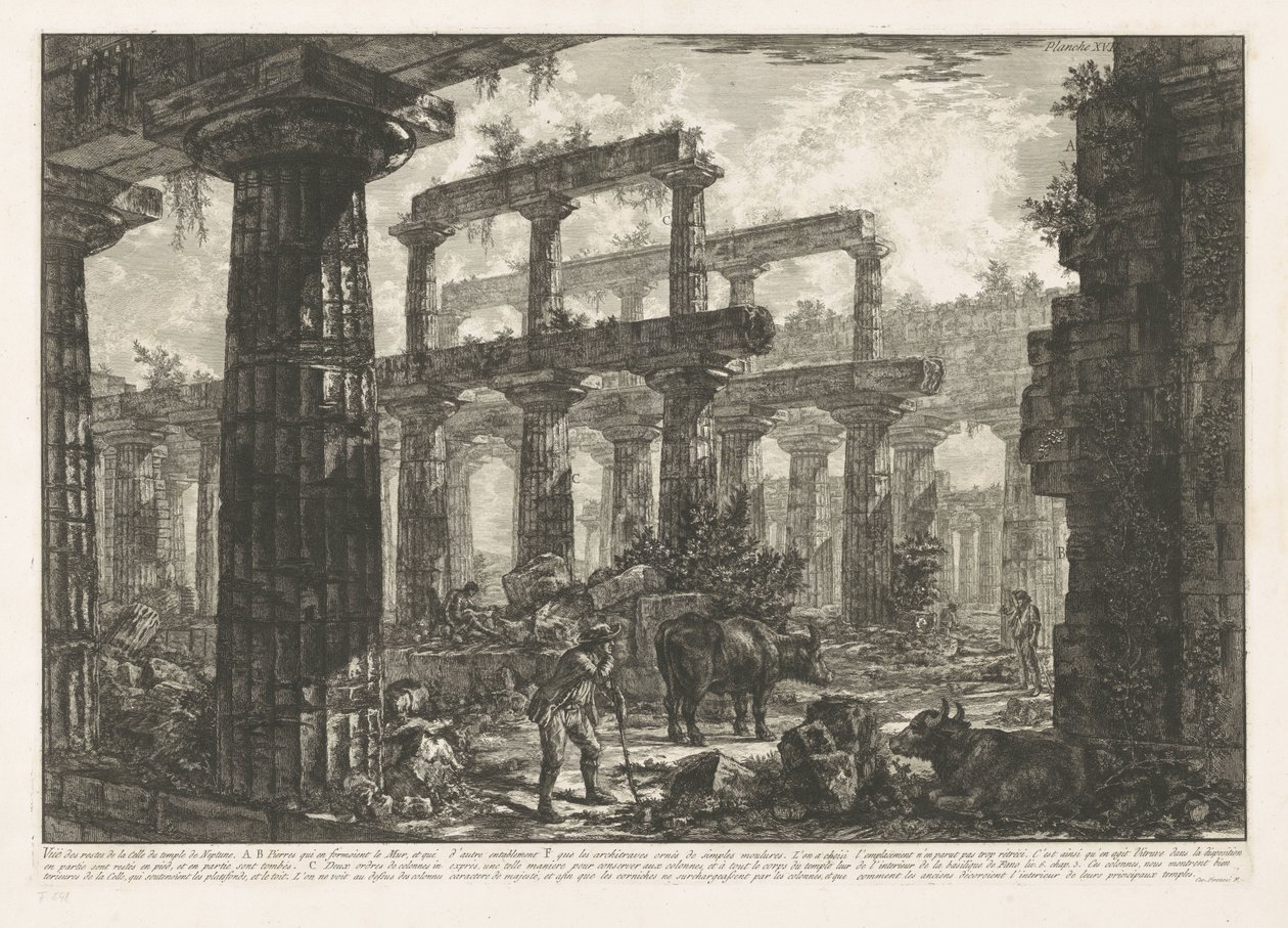 佩斯图姆的海神庙
Vue des restes de la Celle du temple de Neptune（标题见实物）
佩斯图姆仍在矗立的三座大型建筑遗迹的各种景观（系列标题）
佩斯图姆三座大型建筑遗迹的各种景观（系列标题 作者 乔凡尼·巴蒂斯塔·皮拉涅西