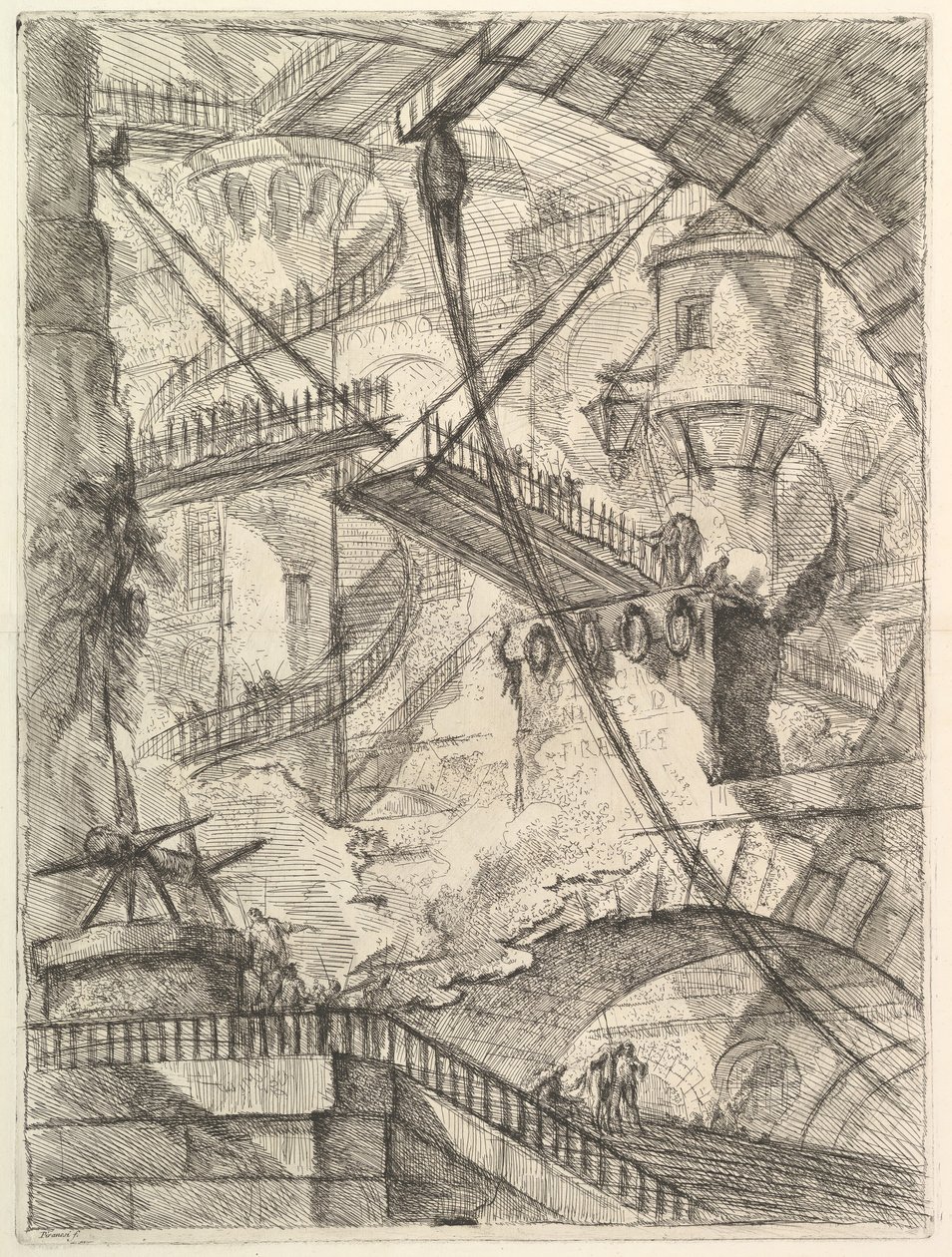 吊桥，来自Carceri dinvenzione Imaginary Prisons，ca。 1749-50。 作者 乔凡尼·巴蒂斯塔·皮拉涅西