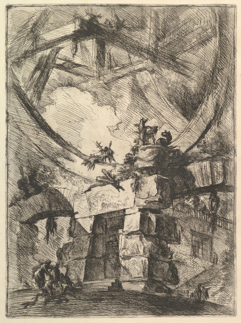 巨轮，来自Carceri dinvenzioni虚构监狱，ca。 1749-50。 作者 乔凡尼·巴蒂斯塔·皮拉涅西