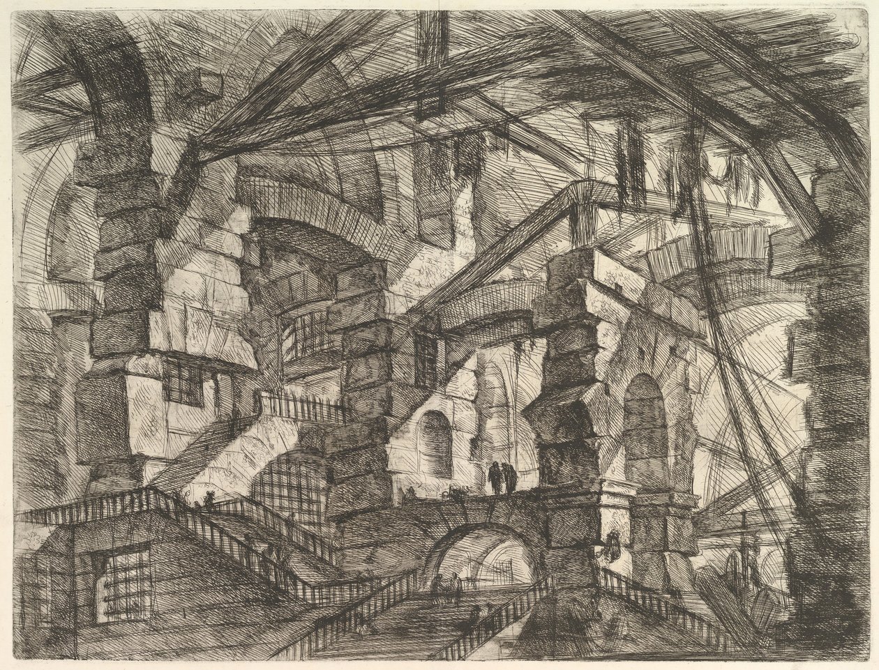 哥特式拱门，来自Carceri dinvenzione Imaginary Prisons，ca。 1749-50。 作者 乔凡尼·巴蒂斯塔·皮拉涅西