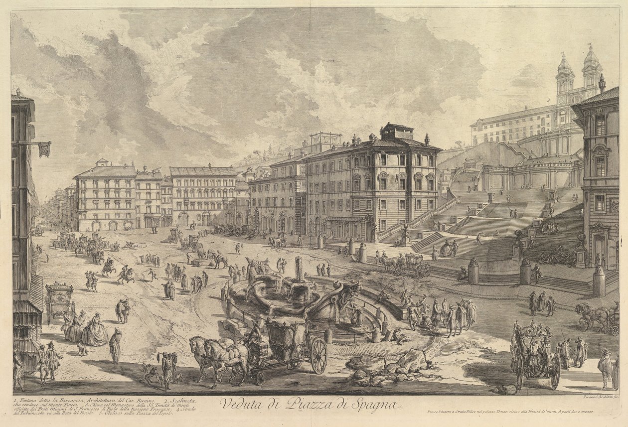 西班牙阶梯视图西班牙阶梯，ca。 1750。 作者 乔凡尼·巴蒂斯塔·皮拉涅西