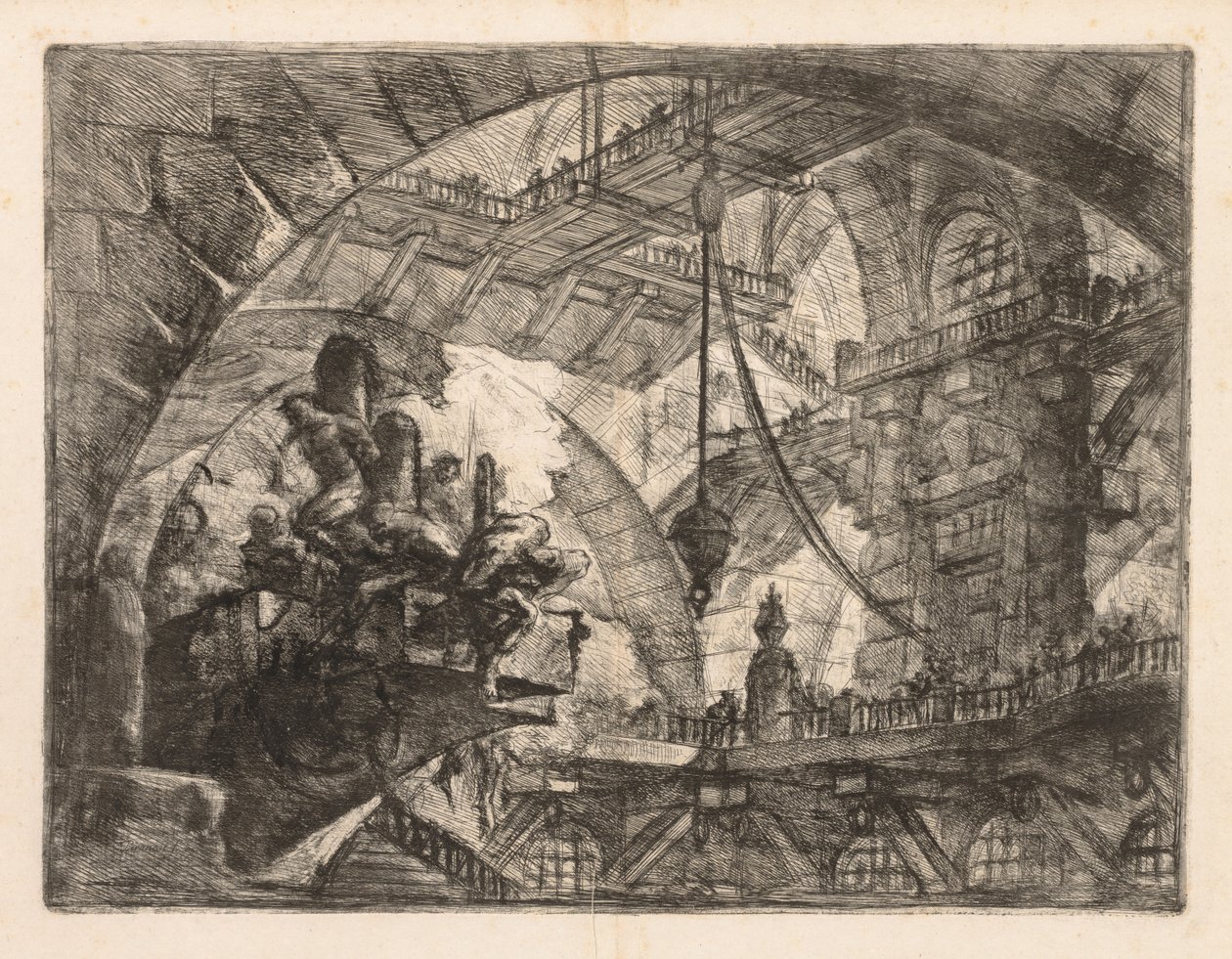 监狱：由一群囚犯组成的庞大画廊，1745-1750年。 作者 乔凡尼·巴蒂斯塔·皮拉涅西