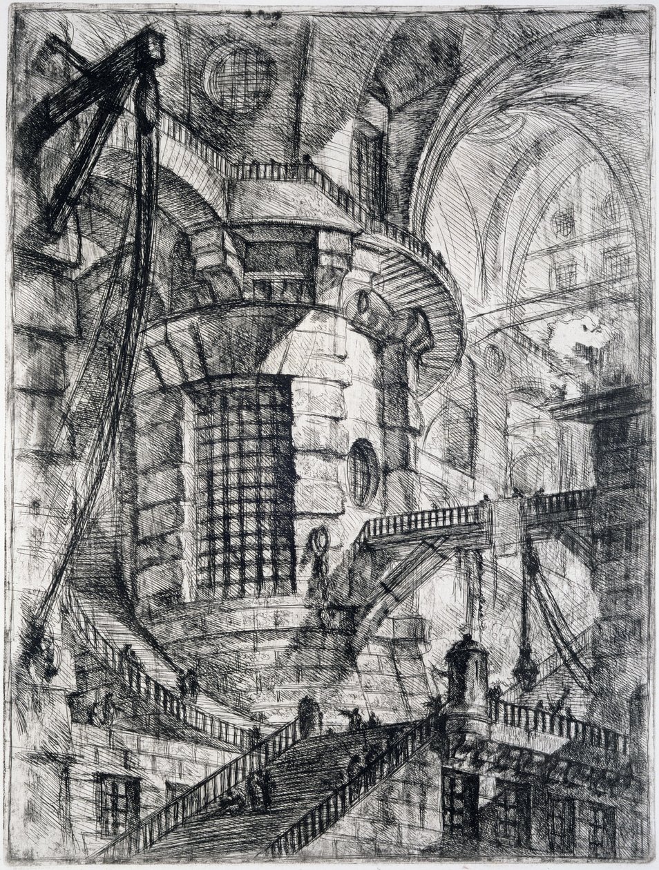 圆形塔，来自Carceri dInvenzione的板III，1749年 作者 乔凡尼·巴蒂斯塔·皮拉涅西