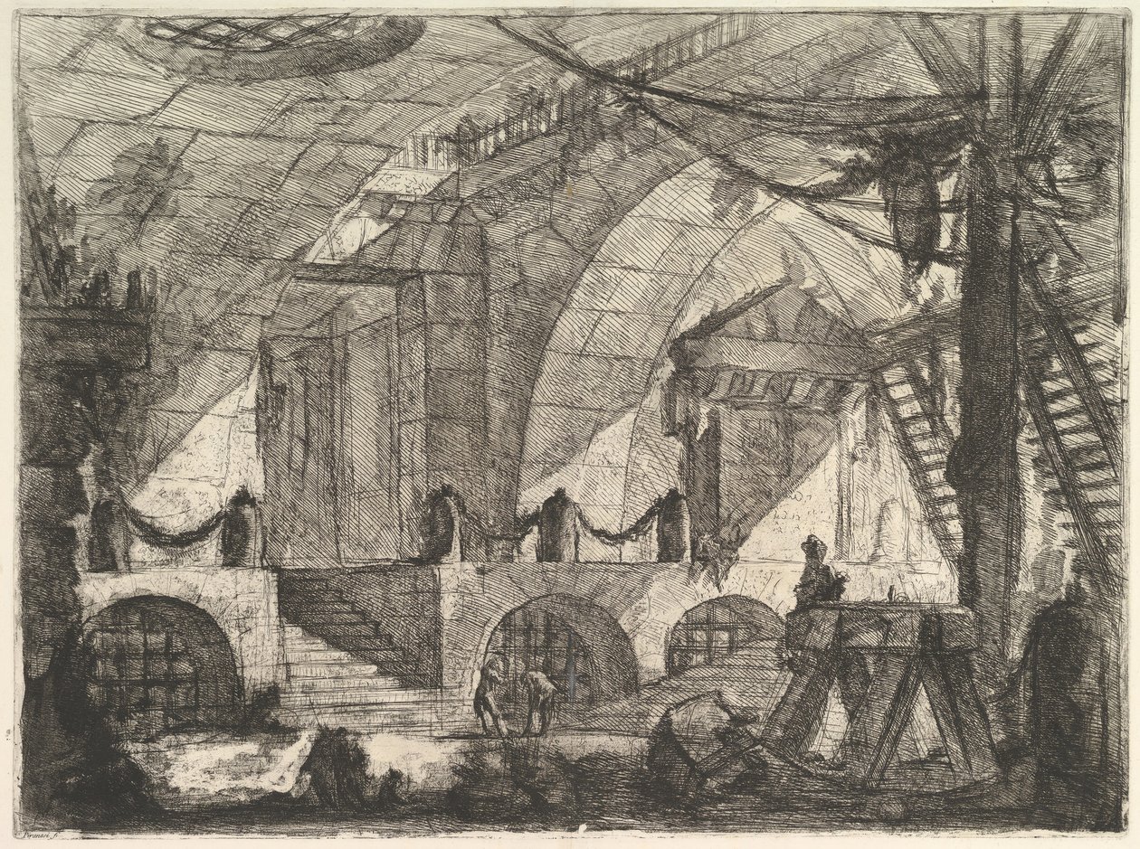 锯齿马，来自Carceri dinvenzione Imaginary Prisons，ca。 1749-50。 作者 乔凡尼·巴蒂斯塔·皮拉涅西