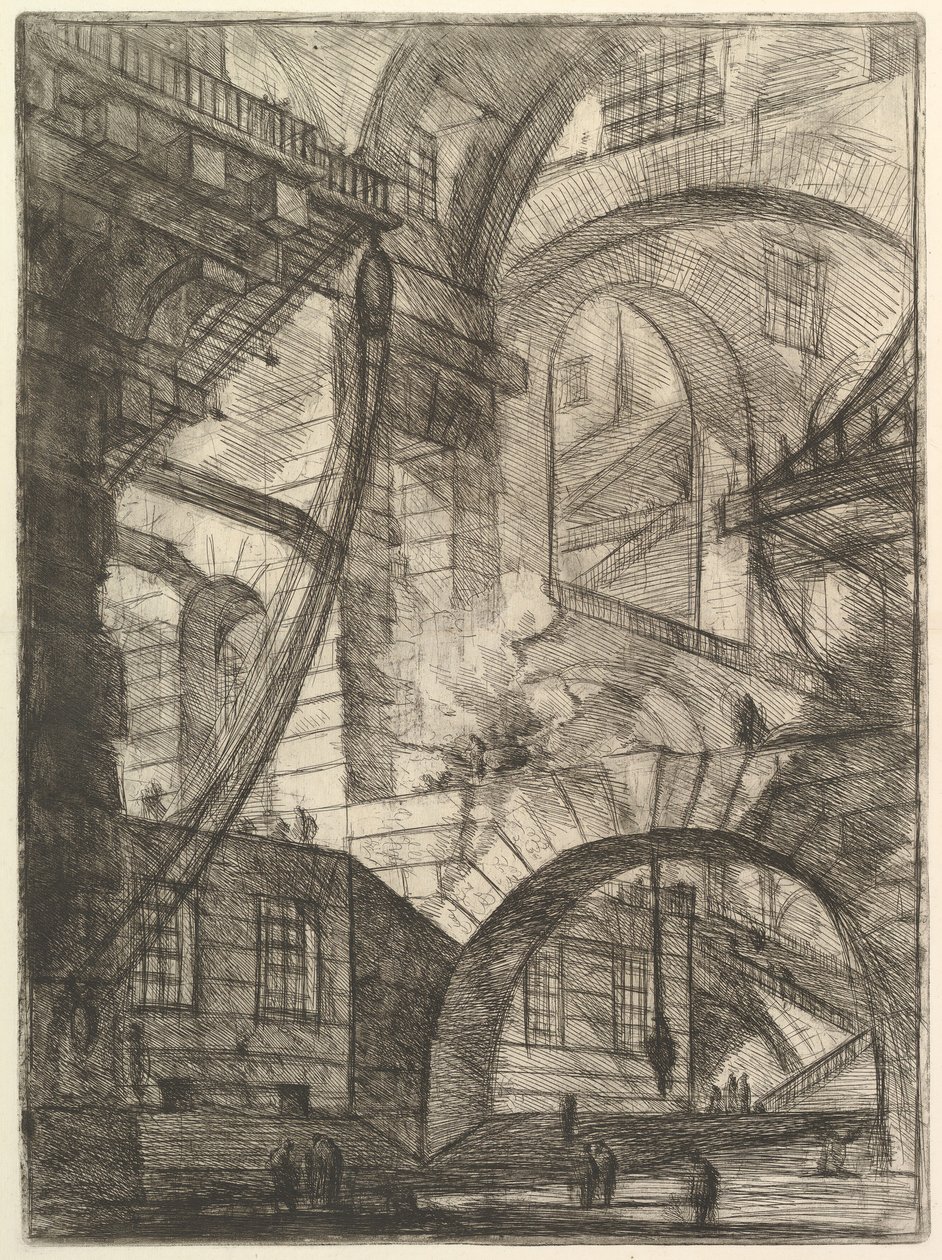 吸烟之火，来自Carceri dinvenzione Imaginary Prisons，ca。 1749-50。 作者 乔凡尼·巴蒂斯塔·皮拉涅西